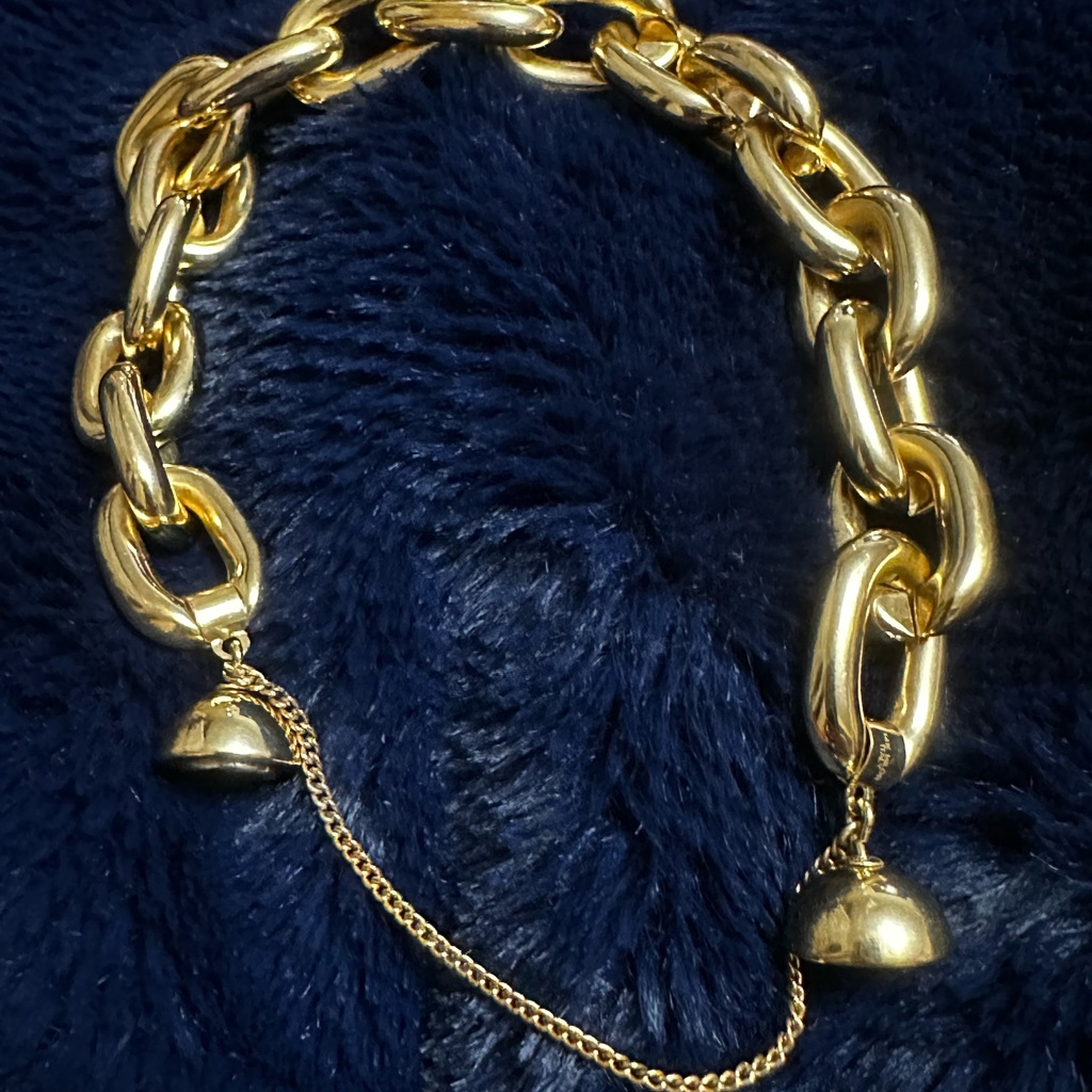 14k Solid Yellow Gold Designer Milor Italy Bracelet Magnetic Clasp